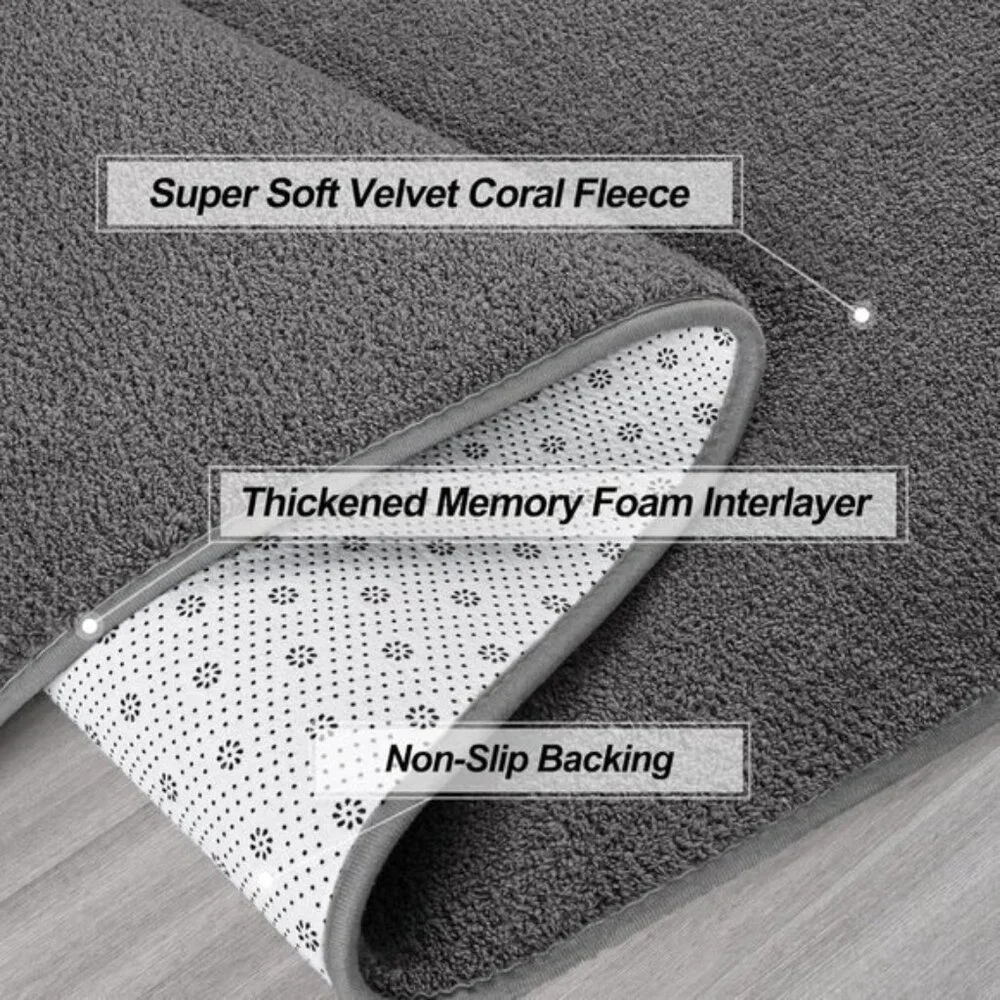 New 5x8 Dark Grey Area Rug, Ultra Soft Memory Foam Carpet for Home & Room Decor